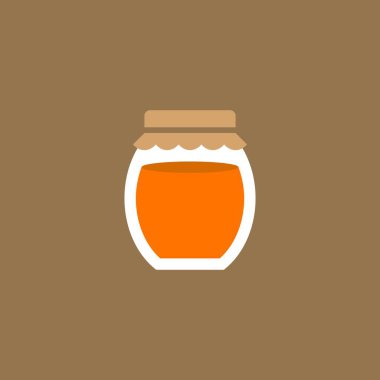 Cam Kavanoz bal ya da reçel, düz tasarım simgesi