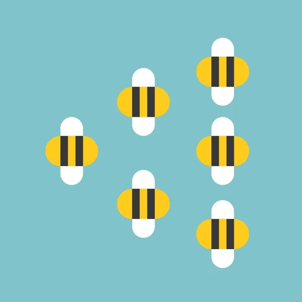 Bee Kroon Pictogram Moderne Platte Ontwerp — Stockvector