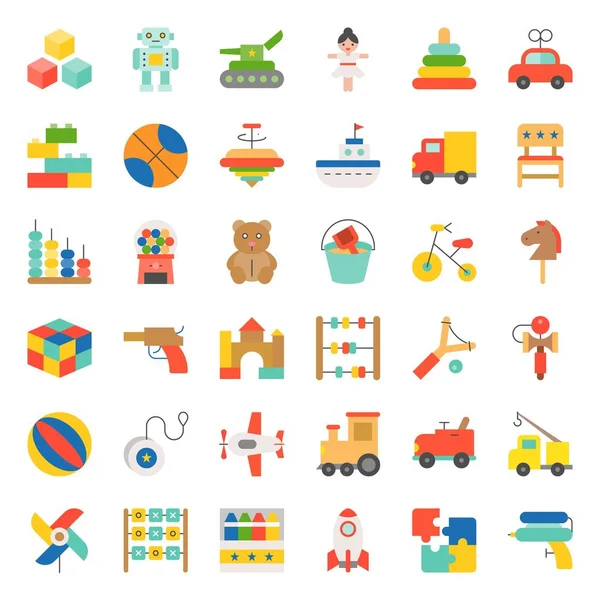 Toy Children Baby Icon Set Flat Icon — Stock Vector