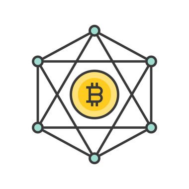 Bitcoin ağ anahat simgesini