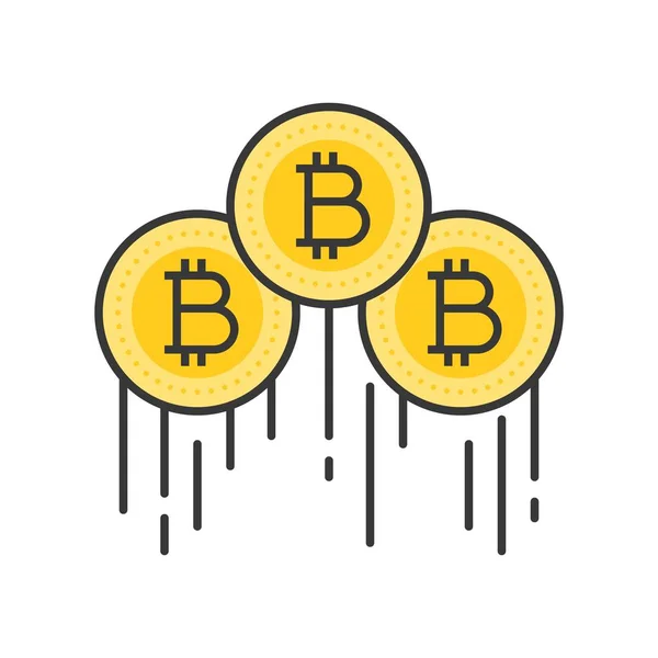 Bitcoins Steigender Preis Neue Höhe Gefülltes Umriss Symbol — Stockvektor