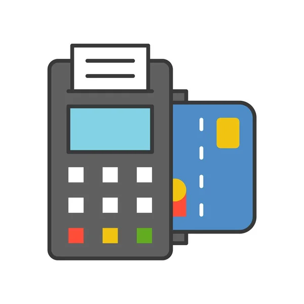 Máquina Cartão Crédito Método Pagamento Preenchido Ícone Esboço — Vetor de Stock