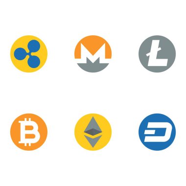 Altcoins, cryptocurrency simgesi, düz tasarım