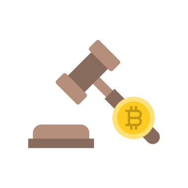 cryptocurrency yasal sorunlar simge, düz tasarım