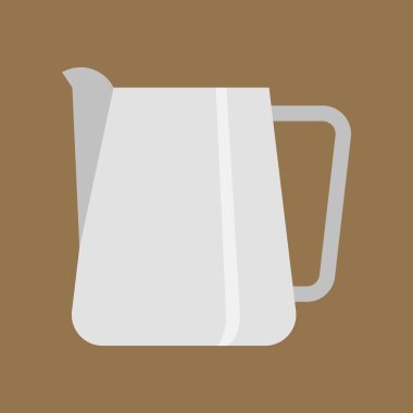 Süt sürahi simgesi, kahve ekipmanları düz tasarlamak vektör