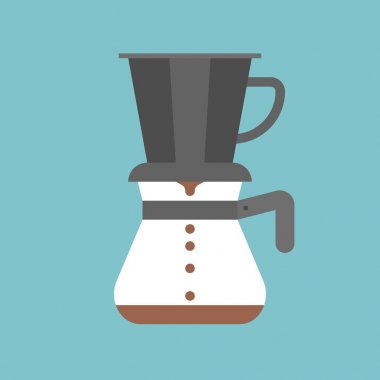 Kahve makinesi, filtre kahve, düz tasarım dökün