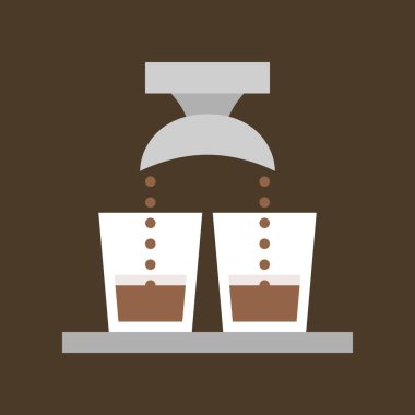 Espresso kahve dükkanı kavramı düz simgesini çift atış