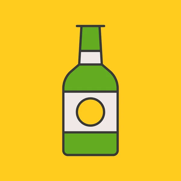 Beer Bottle Filled Outline Icon — Stock Vector