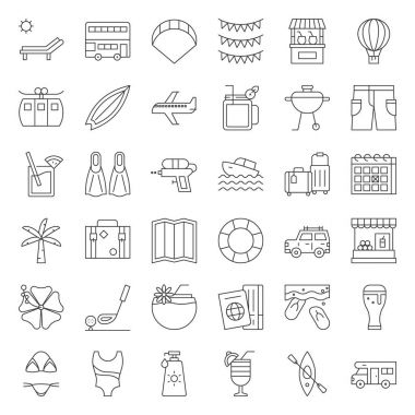yaz tatili, anahat Icon set