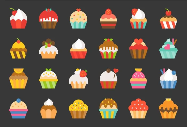 集各种风格的蛋糕 平面设计图标 — 图库矢量图片