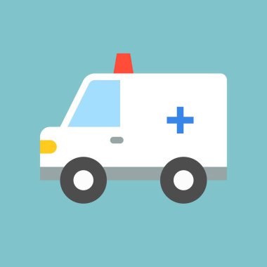 Şirin ambulans Araba, düz tasarım simgesi
