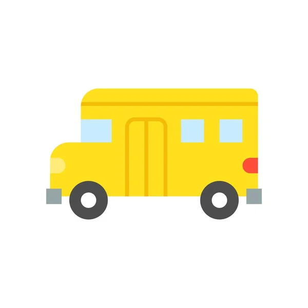 Bus Scolaire Simple Icône Transport Design Plat — Image vectorielle