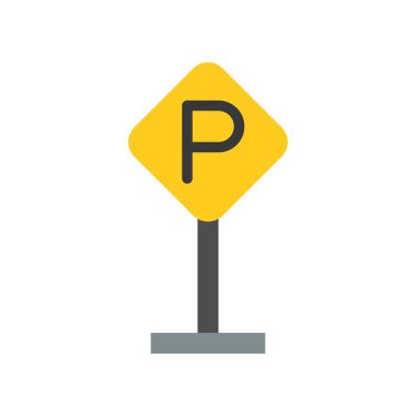 Otopark işareti, ulaşım simgesi, düz tasarım