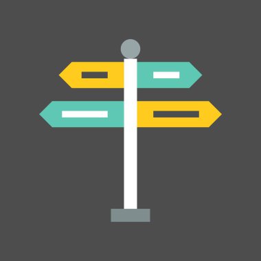 yön işareti simgesi, düz tasarım sonrası