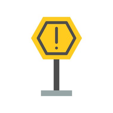 Uyarı işareti mesaj simgesi, düz tasarım
