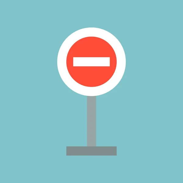 Stop Sign Señal Prohibida Icono Plano — Vector de stock