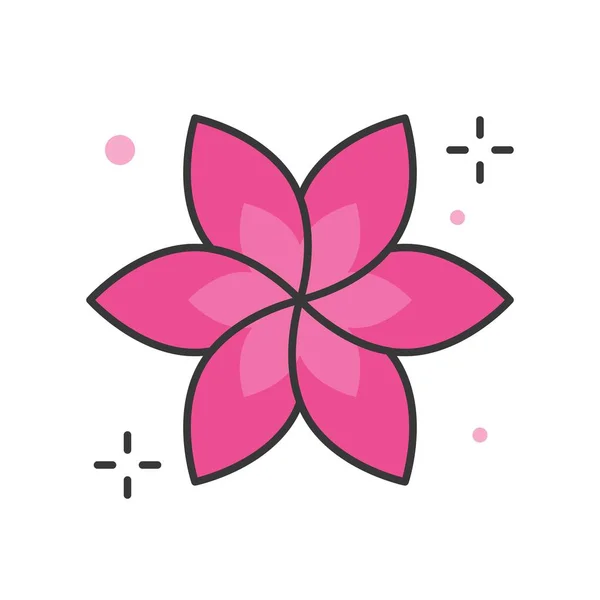Logo Floral Spa Icône Contour Remplie — Image vectorielle