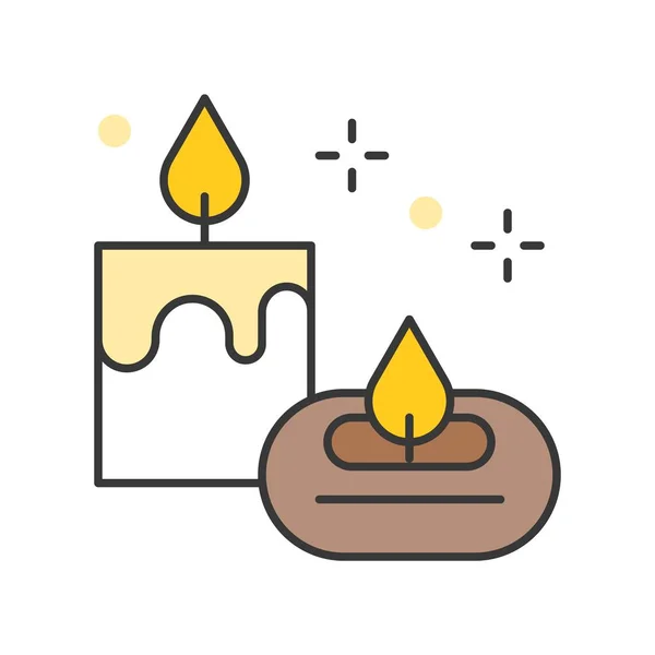 Aroma Candle Aroma Lamp Filled Outline Icon — Stock Vector