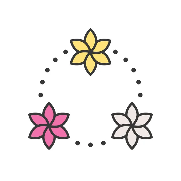 Květinové Nebo Spa Logo Ikonu Vyplněné Obrysu — Stockový vektor