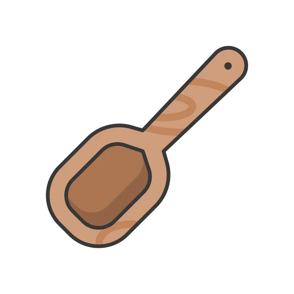 Houten Lepel Gevulde Omtrek Pictogram — Stockvector