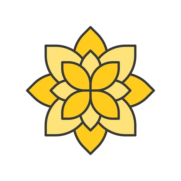 Logo Floral Spa Icône Contour Remplie — Image vectorielle
