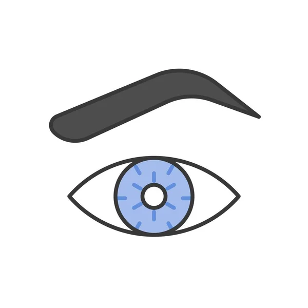 Eye Eye Brown Contact Lens Vision Concept Filled Outline Icon — Stock Vector