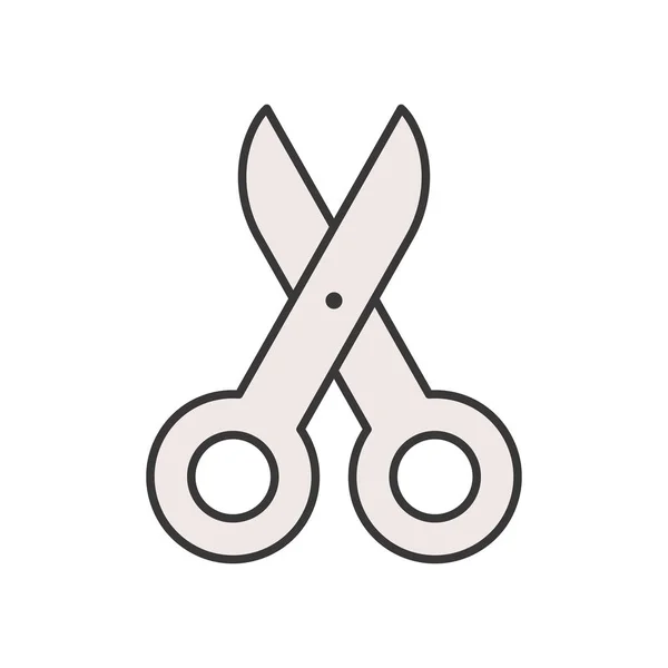 Hair Scissors Filled Outline Icon — Stock Vector