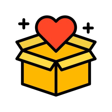 Kutu vektörlü kalp, Kara Cuma dolu simge