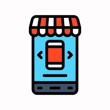 Mobil uygulama vektörü, Kara Cuma ile ilgili doldurulmuş simge