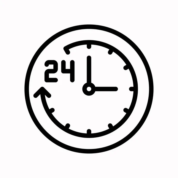 24 horas vetor, ícone de linha relacionado sexta-feira preta — Vetor de Stock