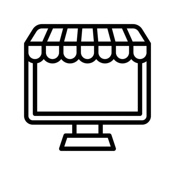 Online nakupování vektor, černý pátek související řádek ikona — Stockový vektor