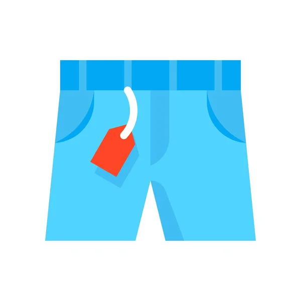 Vetor de shorts, ícone plano relacionado com a sexta-feira negra — Vetor de Stock