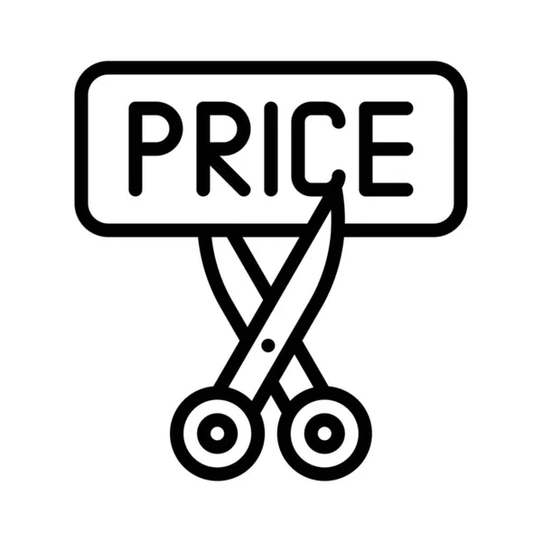 Vecteur de réduction de prix, icône de ligne liée au vendredi noir — Image vectorielle