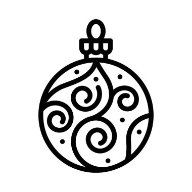 Noel süsleri, takılar veya Noel topu vektör çizgisi simgesi