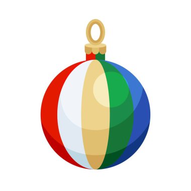 Noel süsleri, takılar ya da noel topu vektörü düz simgesi