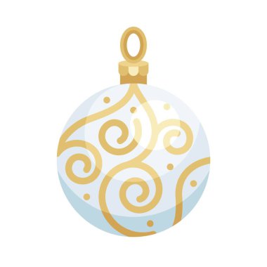 Noel süsleri, takılar ya da noel topu vektörü düz simgesi