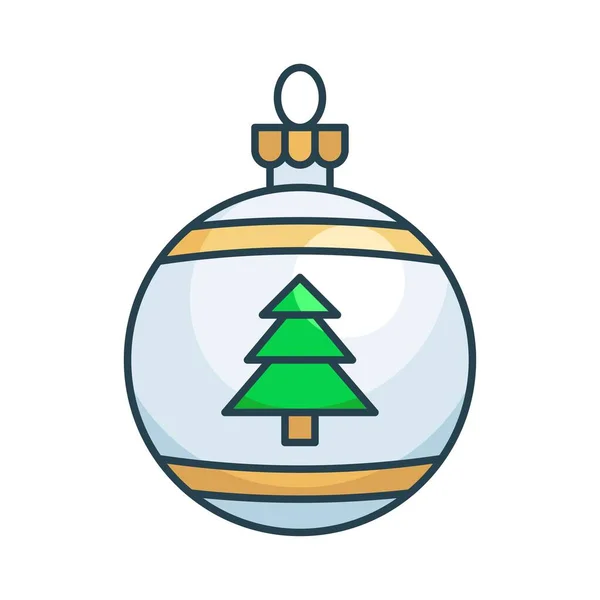 Christmas Ornaments Baubles Christmas Ball Vector Filled Icon — Stock Vector