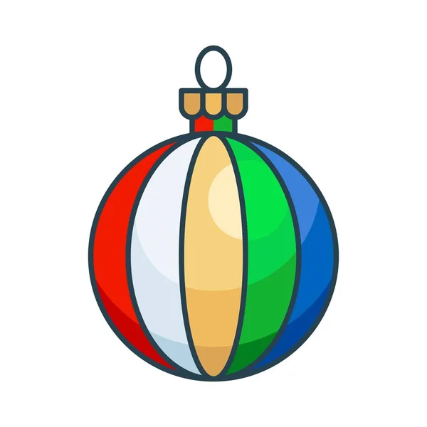 Adornos Navidad Adornos Bolas Navidad Vector Lleno Icono — Archivo Imágenes Vectoriales