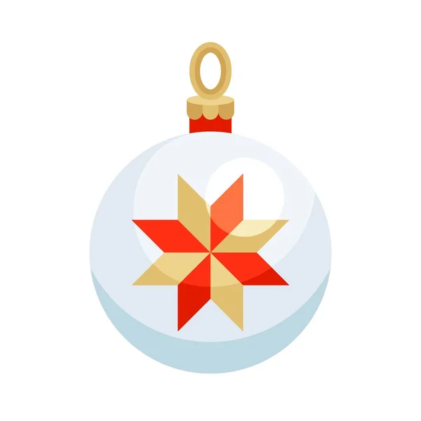 Weihnachtsschmuck Christbaumkugeln Oder Weihnachtskugelvektor Flaches Symbol — Stockvektor