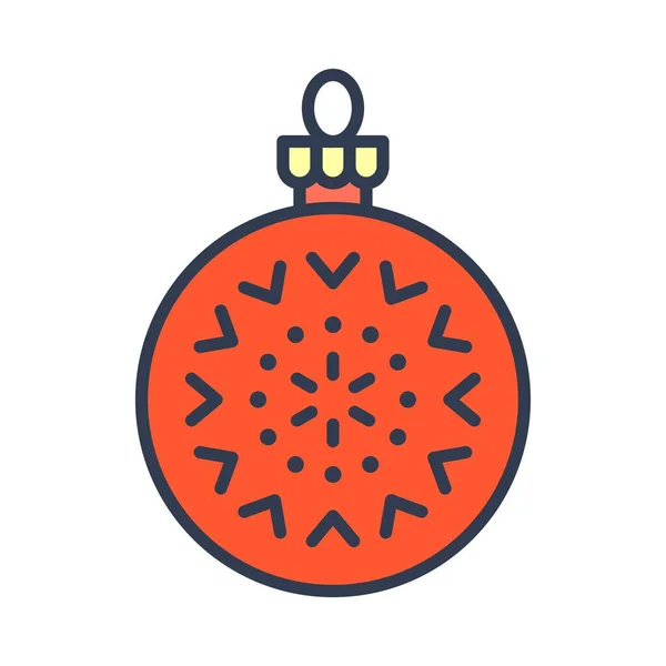 Рождественские украшения, безделушки или рождественский бал с иконой — стоковый вектор