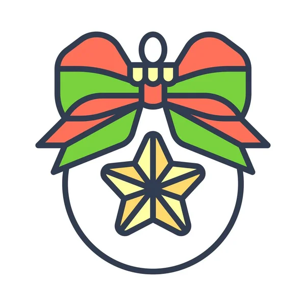 Ornements de Noël, boules ou icône remplie de boules de Noël — Image vectorielle