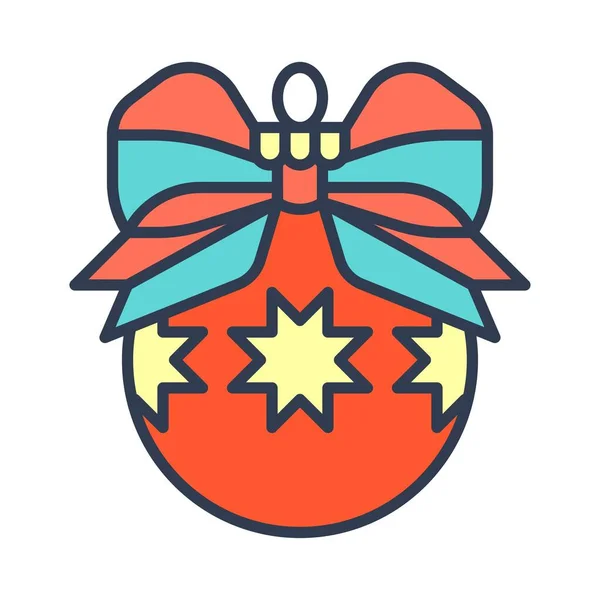 Enfeites de Natal, bugigangas ou ícone cheio de bola de Natal —  Vetores de Stock