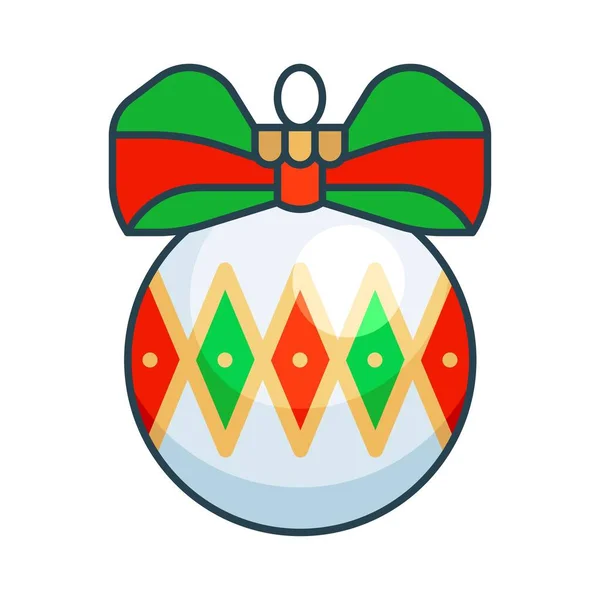 Adornos Navidad Adornos Bolas Navidad Vector Lleno Icono — Vector de stock