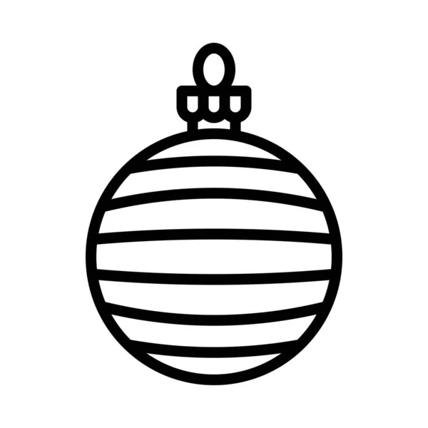 Kerst Ornamenten Kerstballen Kerstbal Vector Lijn Pictogram — Stockvector