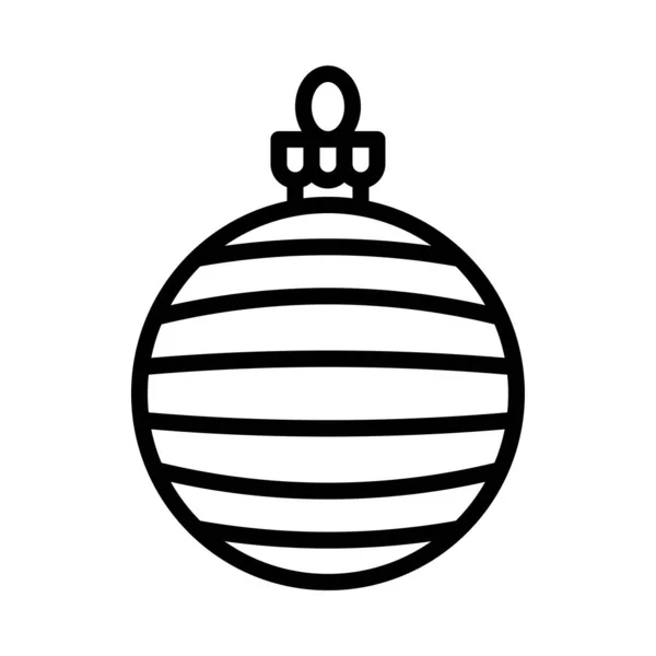 Ornements Noël Boules Icône Ligne Vectorielle Boule Noël — Image vectorielle