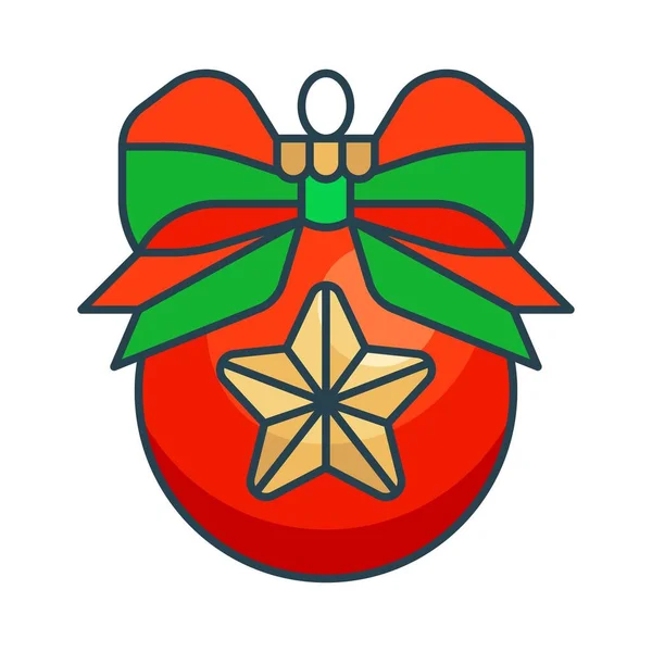 Kerst Ornamenten Kerstballen Kerstbal Vector Gevuld Pictogram — Stockvector