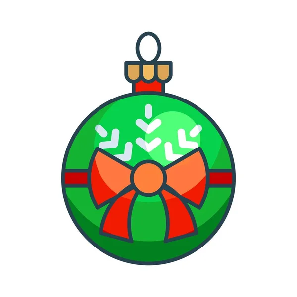 Adornos Navidad Adornos Bolas Navidad Vector Lleno Icono — Archivo Imágenes Vectoriales