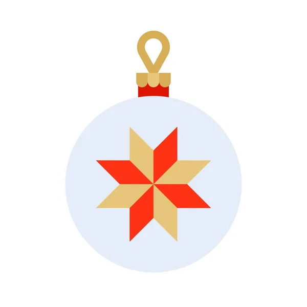 Рождественские Украшения Безделушки Векторная Плоская Икона — стоковый вектор