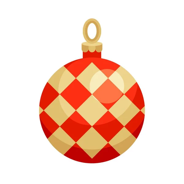 Kerst Ornamenten Kerstballen Kerstbal Vector Platte Pictogram — Stockvector