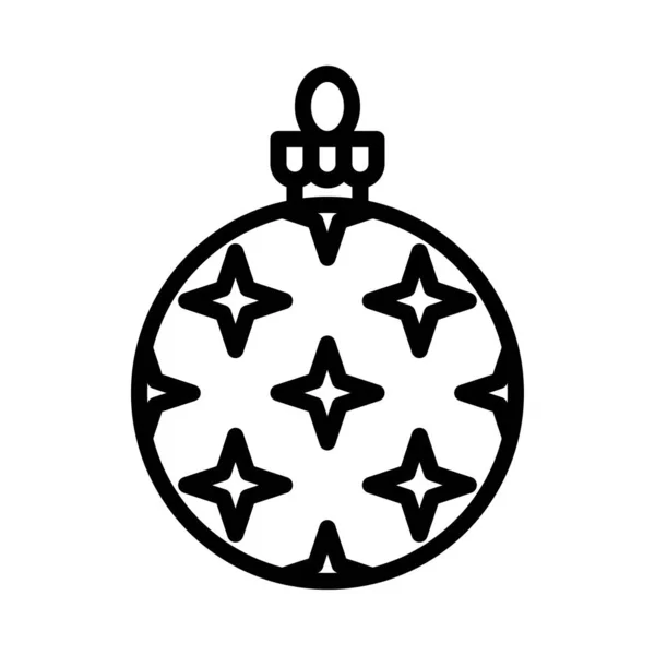 Рождественские Украшения Безделушки Иконка Векторной Линии — стоковый вектор
